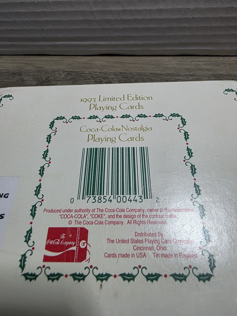 1993 Vintage Coca Cola Playing Cards Limited Edition Santa 2 Deck NEW SEALED